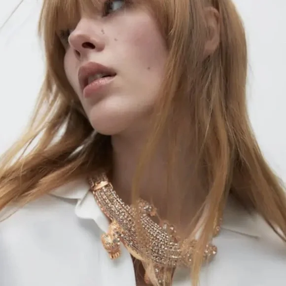 Zara Gold and Silver Statement Necklace - Picture 1 of 4